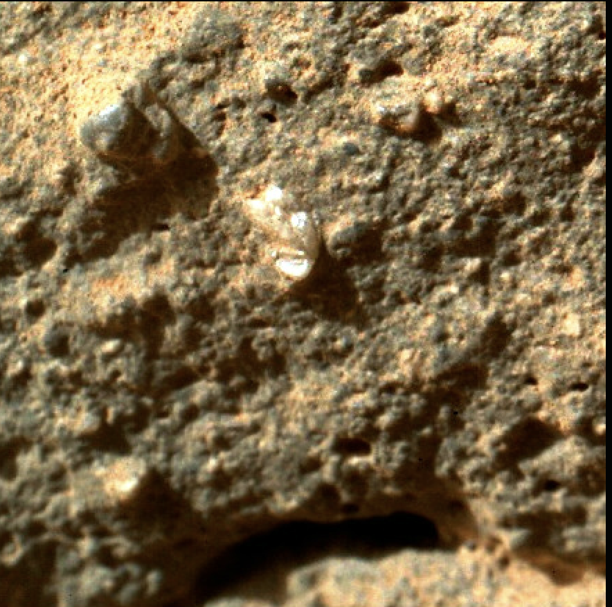 The whitish object photographed by NASA's Curiosity rover on the Martian surface in January 2013.